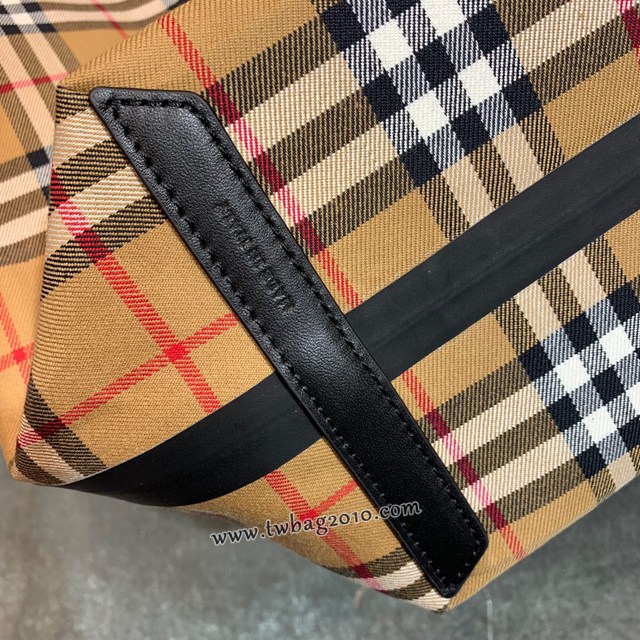 Burberry專門店新款帆布格紋圖案手提購物女包 巴寶莉雙面兩用托特包購物袋 yxb1351